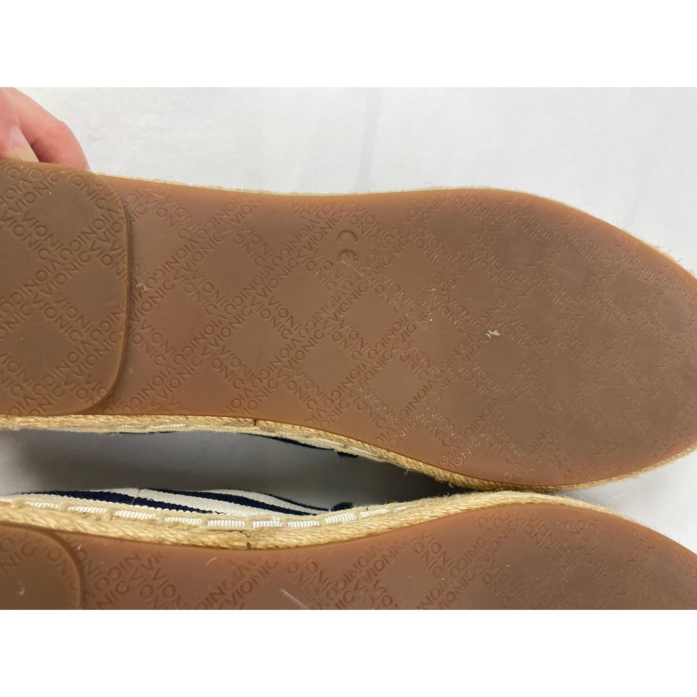 Vionic Vlerie Striped Espadrilles Flat Women's Size 8 Blue White Comfort - Picture 12 of 12